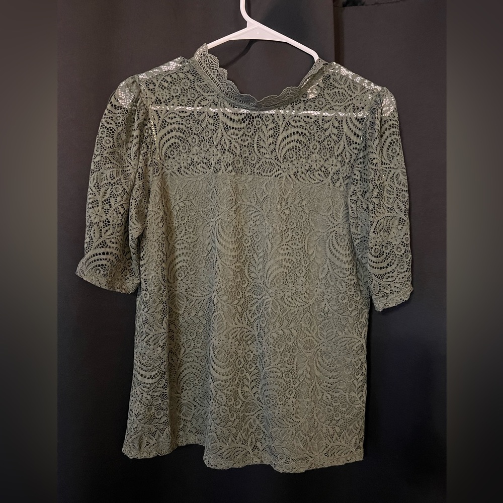 Lace green blouse